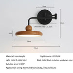 lampe murale moderne noire grain bois fixée chambre entrée étude cuisine