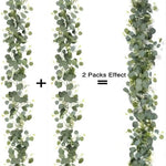 guirlande feuilles eucalyptus artificielles fleurs blanches vert clair décoration extérieure naturelle rustique mariage fête