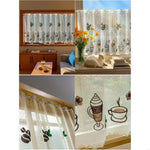 rideau moderne beige motif crème glacée polyester légèrement transparent translucide oeilletsextérieur decoration
