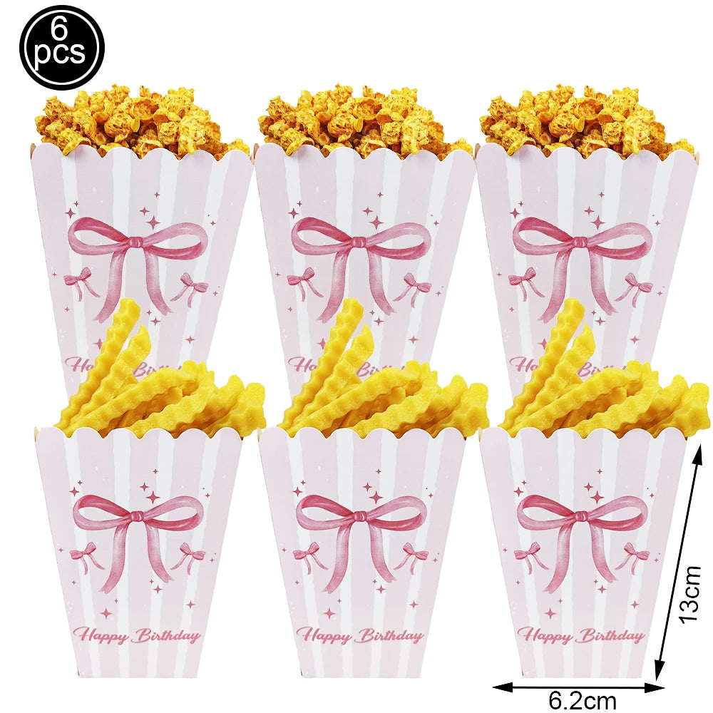 petites coupes papier rose motif rubans moderne blanc festives mariage anniversaire enfants