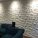panneau décoratif 3d moderne triangles géométriques blanc adhésif opacité plastique