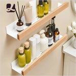 étagère murale bois blanc moderne adhésive salle bain rangement minimaliste 50cm 30cm 40cm