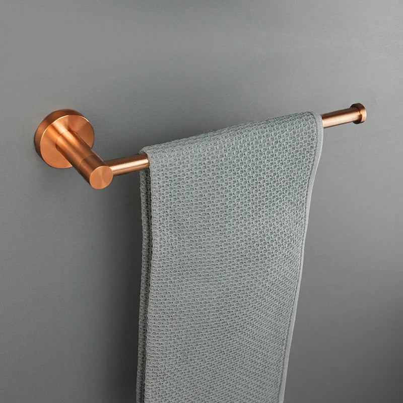 accessoires salle bain or rose finition brossée moderne porte savon papier toilette serviettes métal