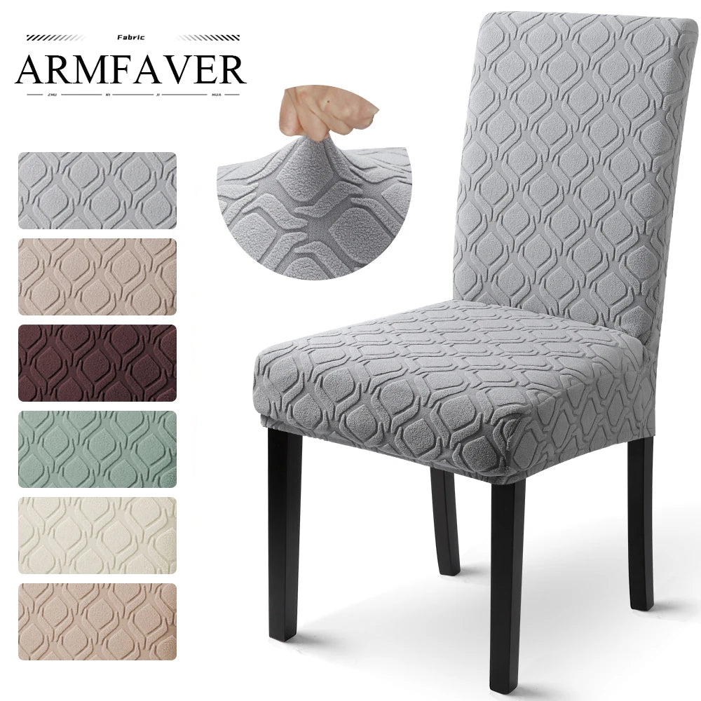 housses chaise jacquard moderne gris clair motif géométrique polyester élasthanne chaise salon fauteuil d'hôtel