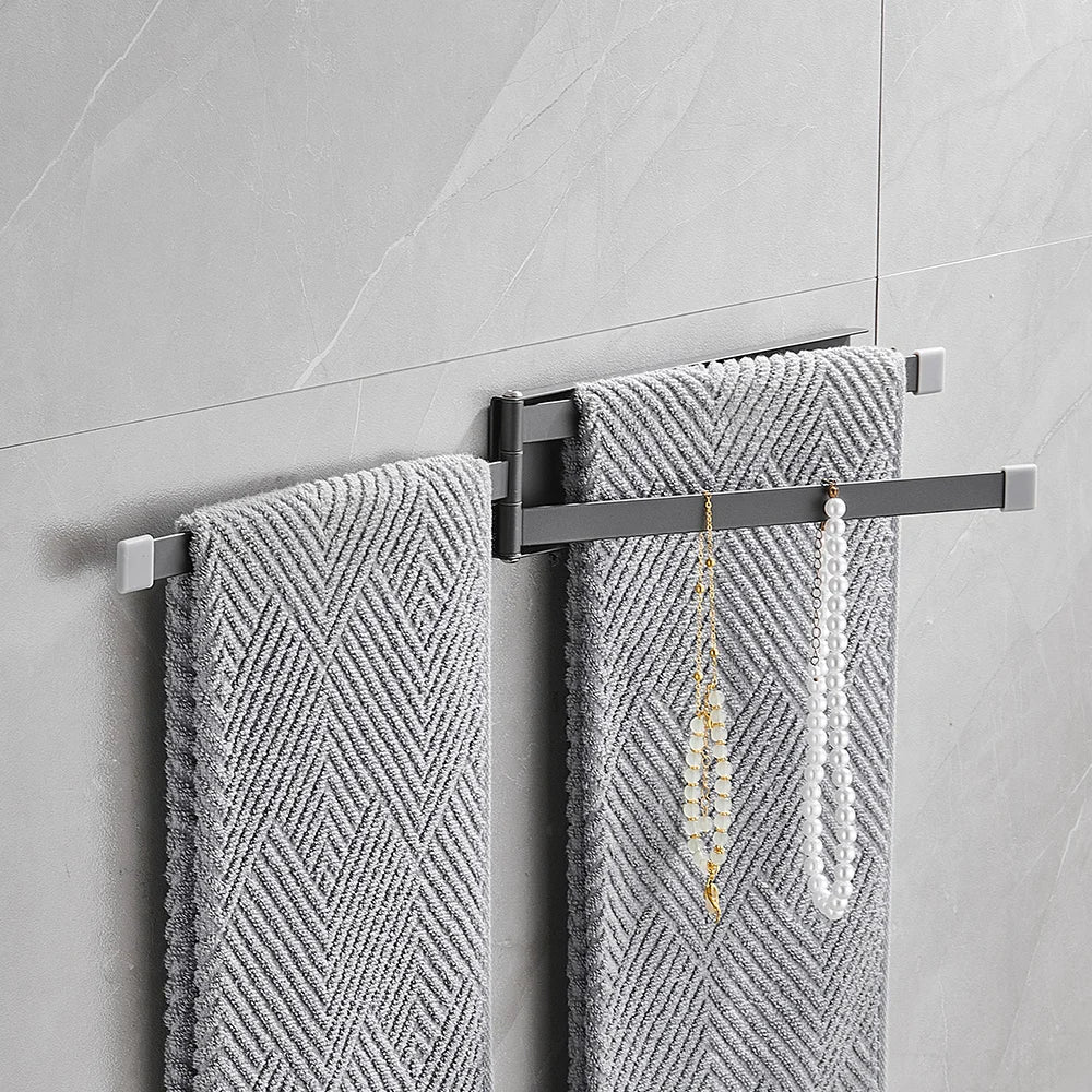 porte serviettes mural triple barres acier inoxydable gris blanc moderne minimaliste fixations murales