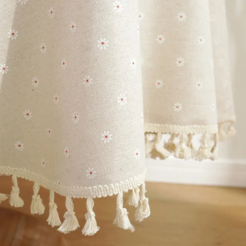 nappe table lin polyester imprimé pivoine tassels rustique vintage extérieur hiver noël mariage