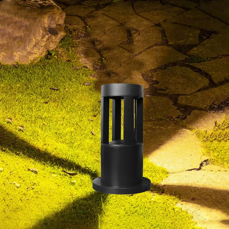 lampe led extérieure étanche moderne noir rayures dorées ip65 waterproof aluminium