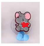 porte brosses dents ventouse animaux personnages cartoon enfant chat souris lapin abeille bleu rose