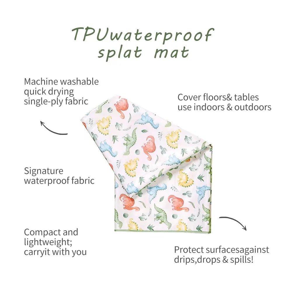 tapis imperméable anti dérapant voitures rayures dinosaures fleurs moderne enfantin blanc orange bleu vert