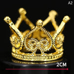 couronne or argent strass baroque élégante adhésive décoration fête princesse baby