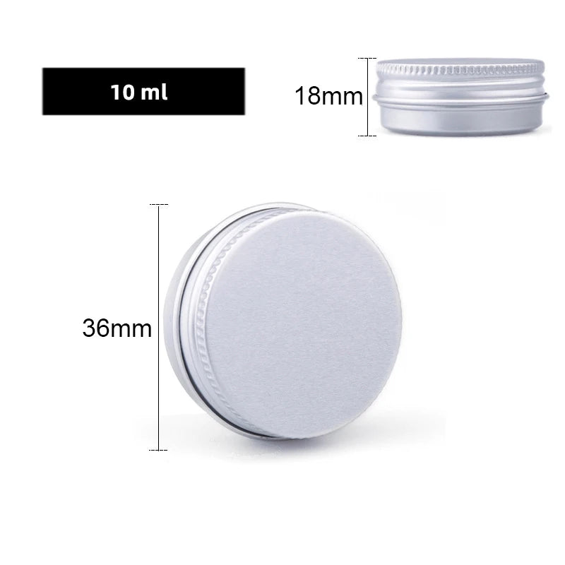 boîtes métalliques rondes argentées couvercle vis 5ml 10ml 15ml 20ml 30ml 40ml 50ml 60ml