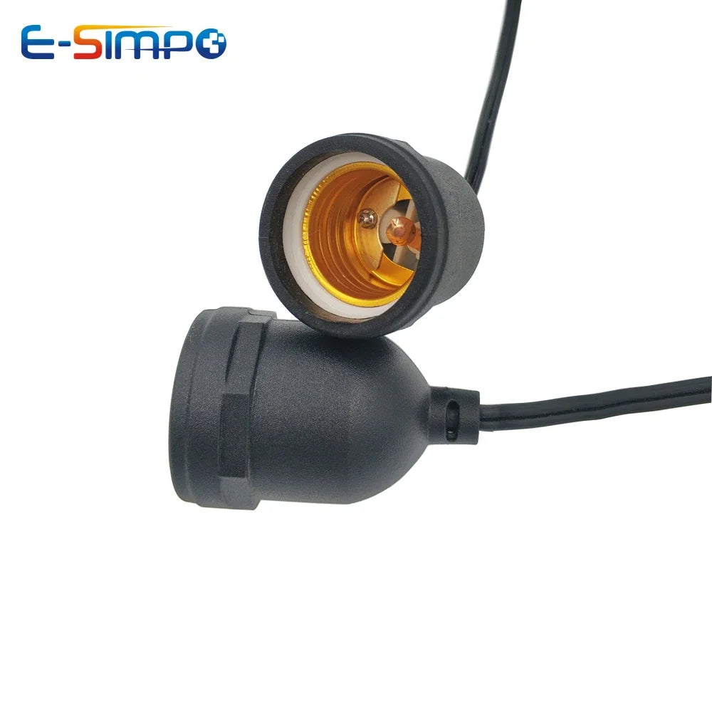 guirlande lumineuse led ampoule suspendue noire moderne étanche e27 30cm 50cm