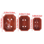 pots plantes vintage rectangulaire octogonal bord décoré couleur rouge brun adultes jardinage utilitaire