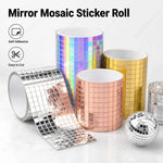 ruban mosaïque réfléchissant multicolore mosaïque carrée moderne adhésif décoration intérieure anniversaire mariage noël