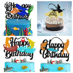 décoration gâteau pêche poissons bateau happy birthday anniversaire enfant festif carton motifs marins festive