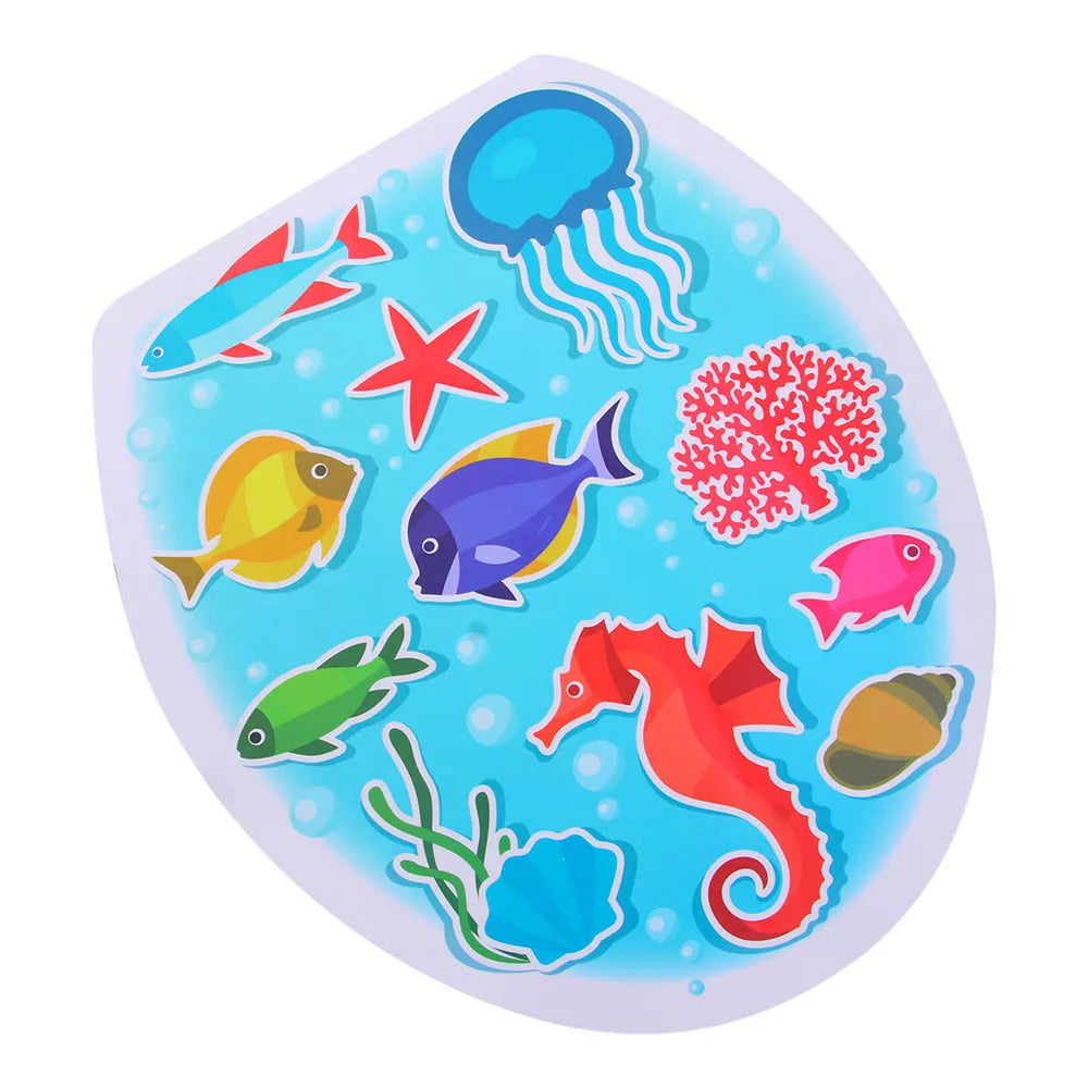 autocollant adhésif amovible imperméable couvercle toilette moderne décoratif fleurs coquillages eau pierres poissons étoiles