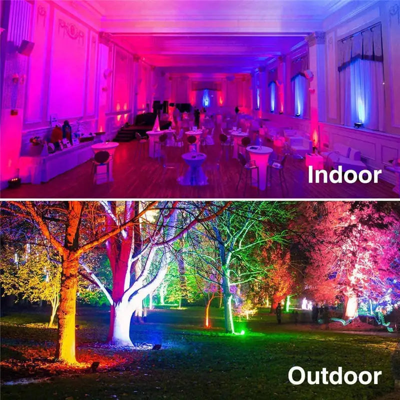 projecteur led noir moderne ip66 étanche télécommande rgbextérieur jardin parc