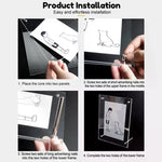 cadre photo acrylique transparent moderne pouces pouces A4 supports métalliques