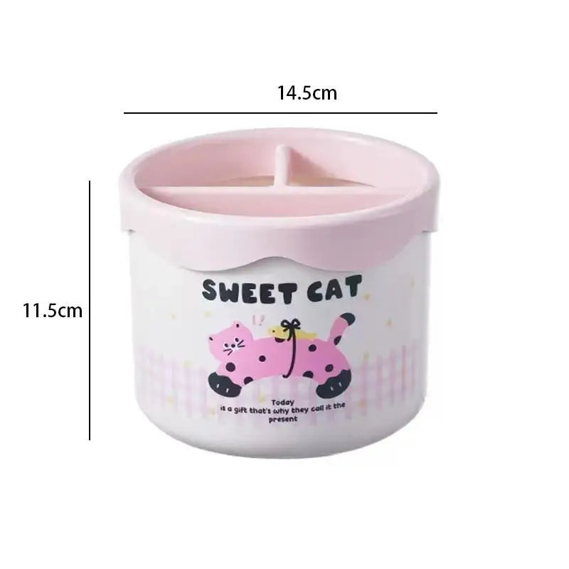 boîte rangement kawaii chat chiot illustrée rose beige bleu clair