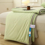 couverture coton doublon 100% coton bleu violet vert blanc moderne fixée boutons