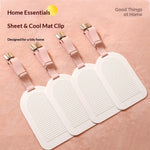 Support matelas blanc rayures clips métalliques moderne literie fixateur antidérapant abs
