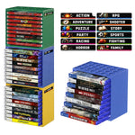 support rangement rack hexagonal moderne couleur vert bleu jaune étui cartes jeu stickers classification