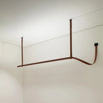 suspension lumineuse moderne marron clair lisse opaque clips câbles salon chambre lumière chaude
