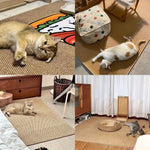 tapis grattage chat tissu texture moderne beige clair polyester lavable protection meubles