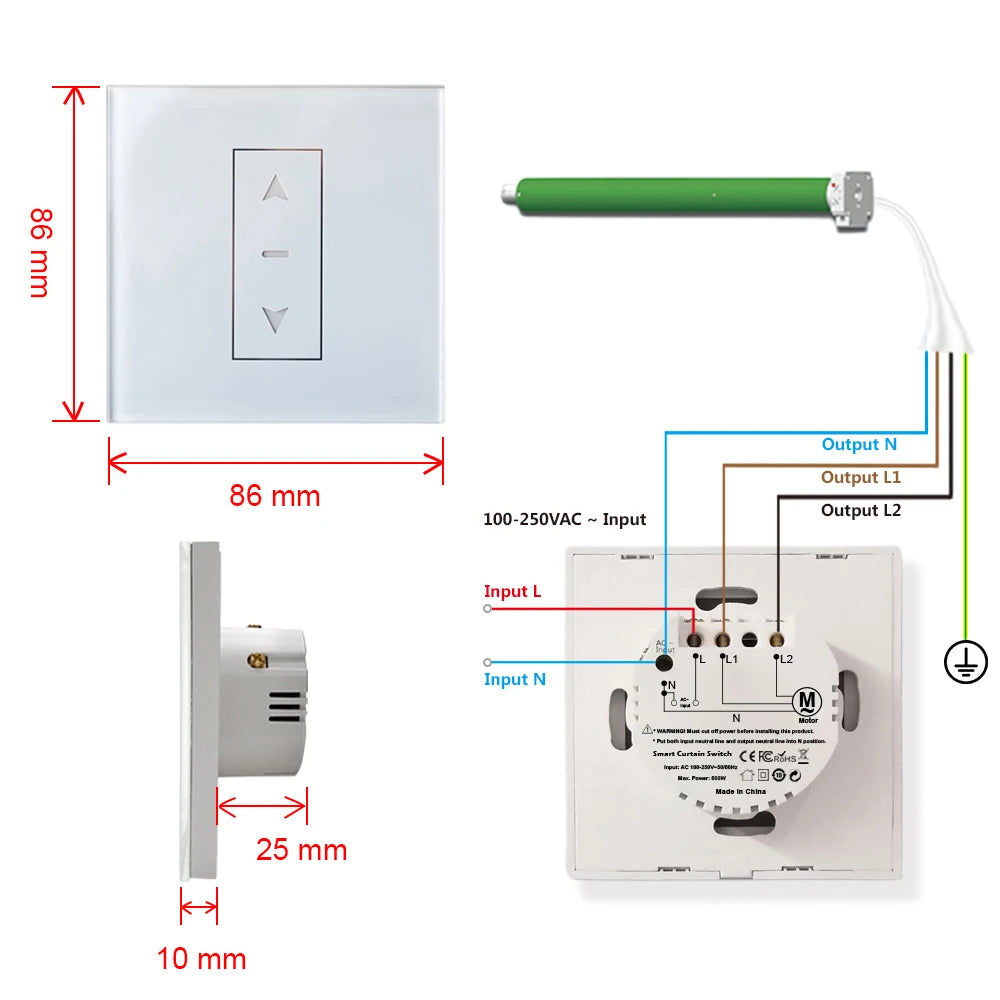 stores électriques blancs moderne commutateur intelligent controle application wifi alexa google siri