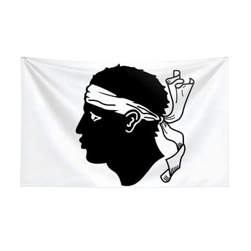 drapeau corse silhouette homme foulard graphique blanc noir décoration murale salle manger salon