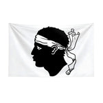 drapeau corse silhouette homme foulard graphique blanc noir décoration murale salle manger salon