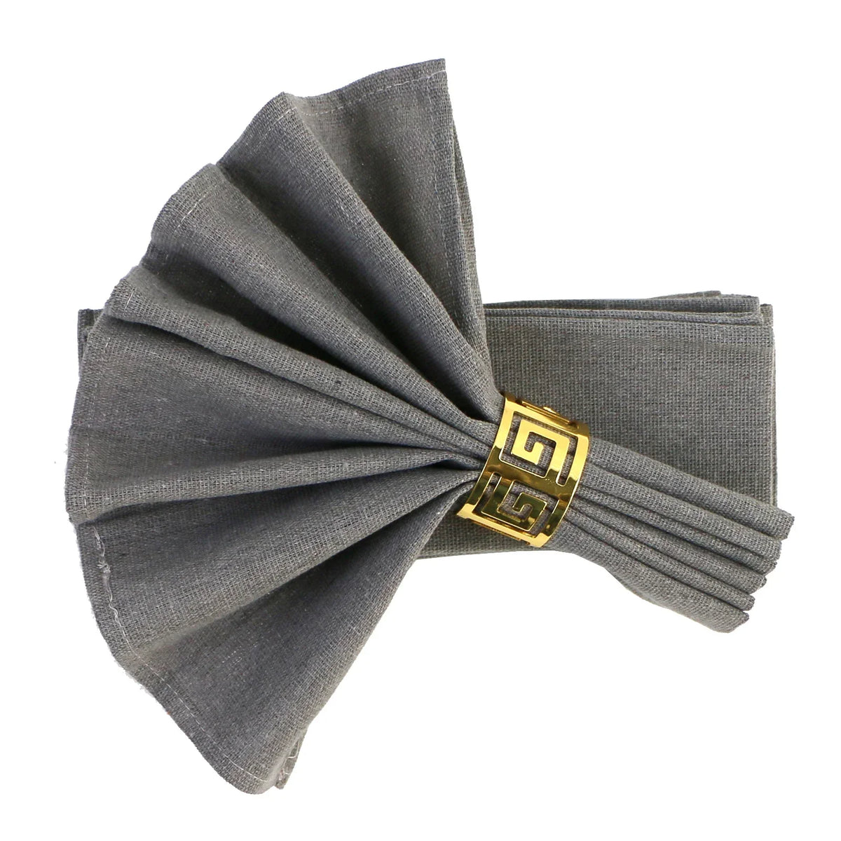 serviettes maison gris texture lin classique 40x40cm set 10paque opacité festive all season