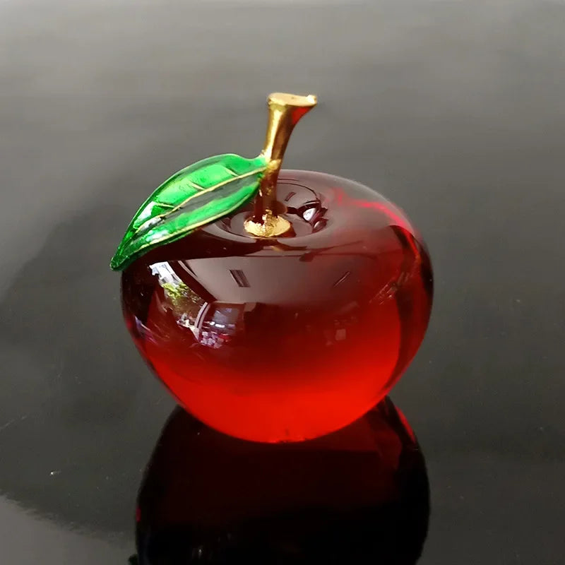 pomme rouge verre mat artisanal pomme jaune verre mat artisanal pomme verte verre mat