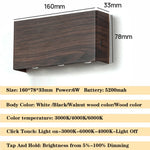 lampe murale led portable noir bois moderne adhésive rechargeable tactile type