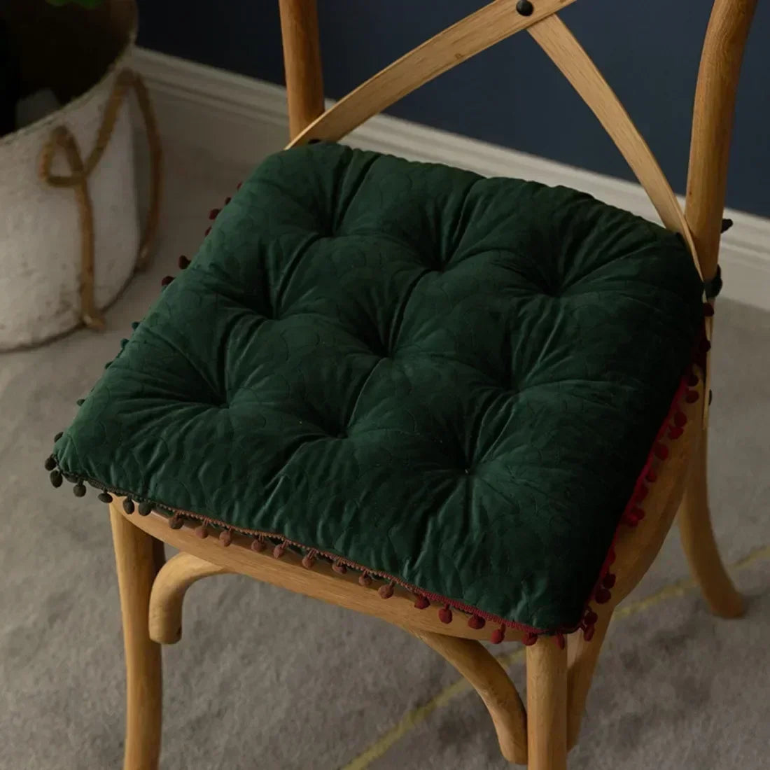 coussin rond bébé moderne motif points vintage fixé vert foncé doux mousse PU polyester