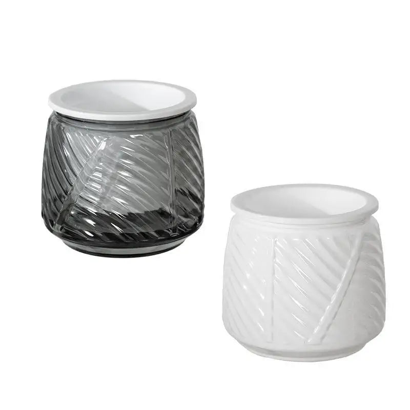 pots fleurs auto arrosants plantes vertes moderne geometrie feuilles ovales plastique blanc