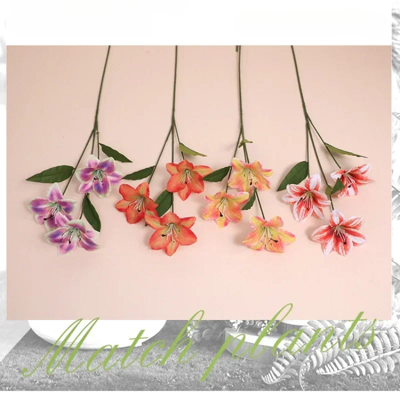 fleurs artificielles lys violet rose blanc décoration moderne mariage intérieur anniversaire baby shower
