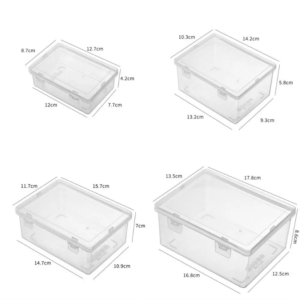 boîtes rangement transparentes modernes réutilisables pvc clips fermeture multifonctionnelles articles câbles organiser sans motif