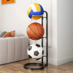support balles sportives moderne noir blanc motifs basketball football volley ball métal acier carbone