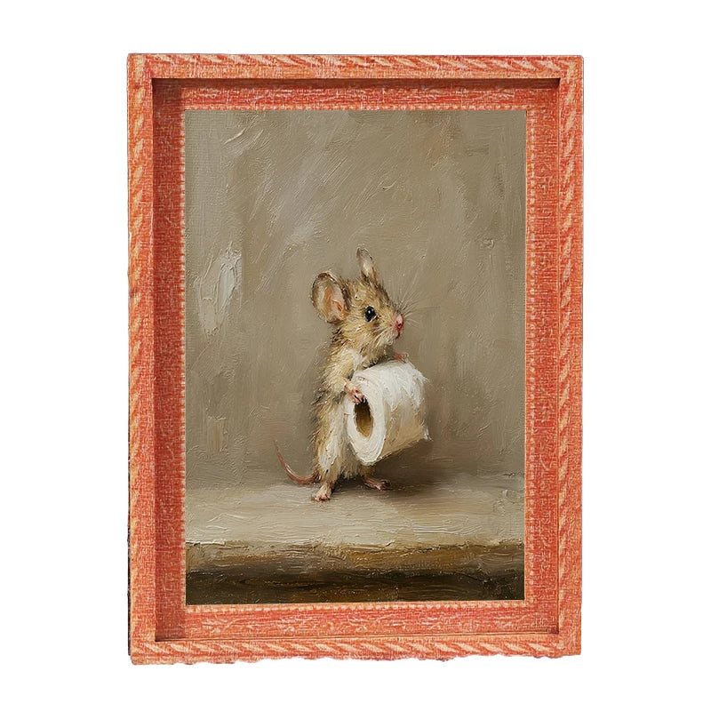 cadre magnétique bois orange motif animaux paysages artistique décoration mur