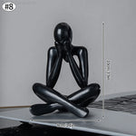 statues abstraites modernes noir blanc décor simple minimaliste