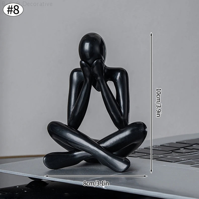 statues abstraites modernes noir blanc décor simple minimaliste
