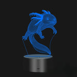 lampe led 3d axolotl change couleur télécommande rose bleu rouge vert