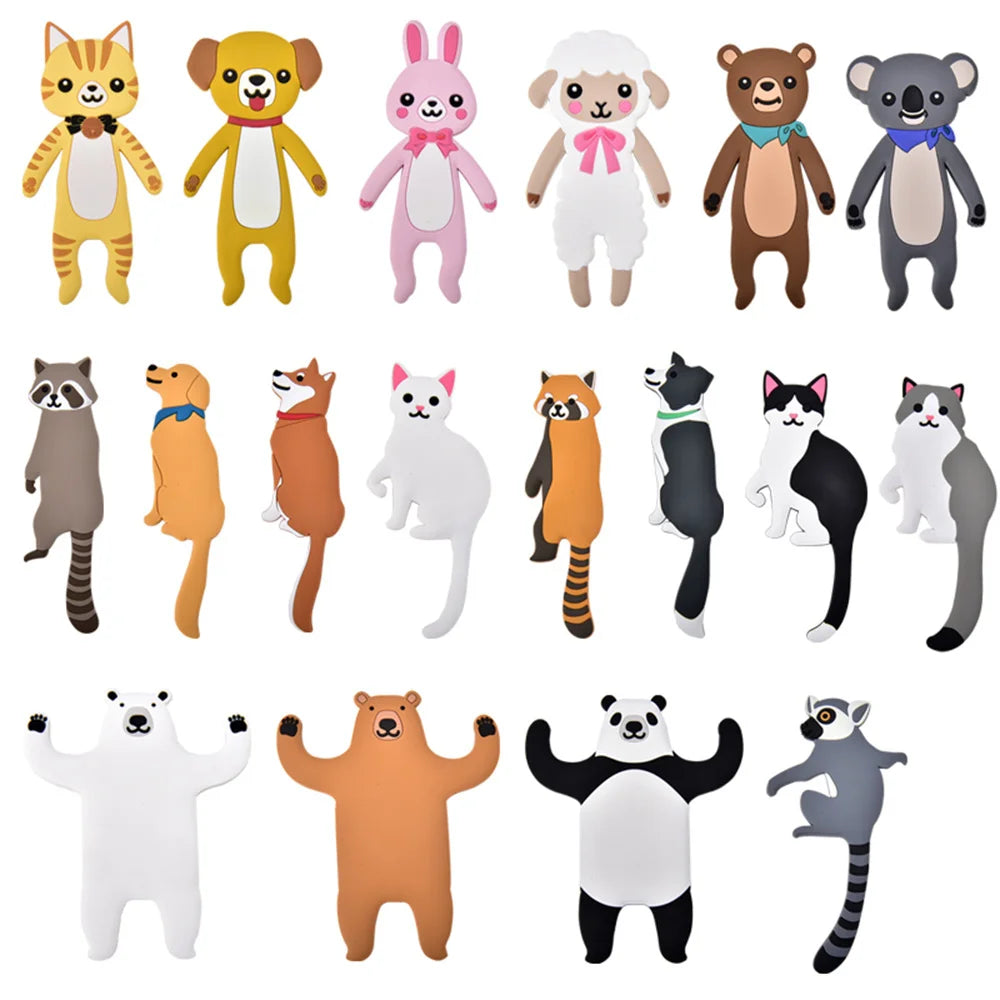 porte sacs animaux cartoon adhésifs durables fonctionnels réutilisables sans clous différents couleurs simples motifs