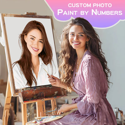 Peinture personnalisée par numéros pour couple sur toile en lin
