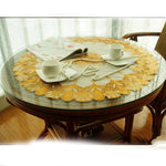 serviette table moderne broderie fleur doré réutilisable imperméable maison fête banquet