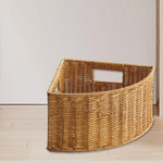 panier rangement tressé marron clair rustique poignées intégrées grande capacité organisation maison livres magazines