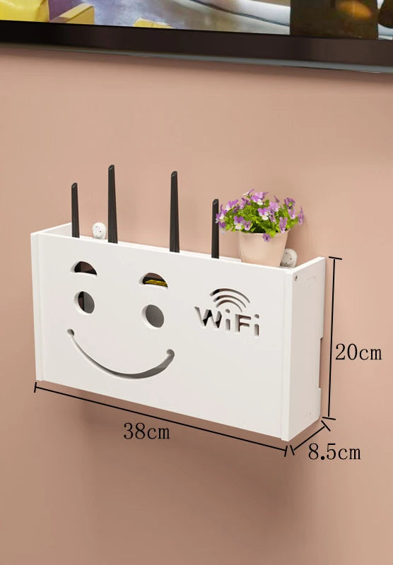 cache réseaux souriant wifi antennes décoration moderne blanc ventilation grille