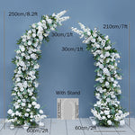 arche decorative fleurs artificielles blanc feuillage vert decoration mariage anniversaire exterieur classique eventos partys