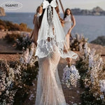 voile mariée blanc dentelle rubans classique romantique bride tulle gaze headpiece